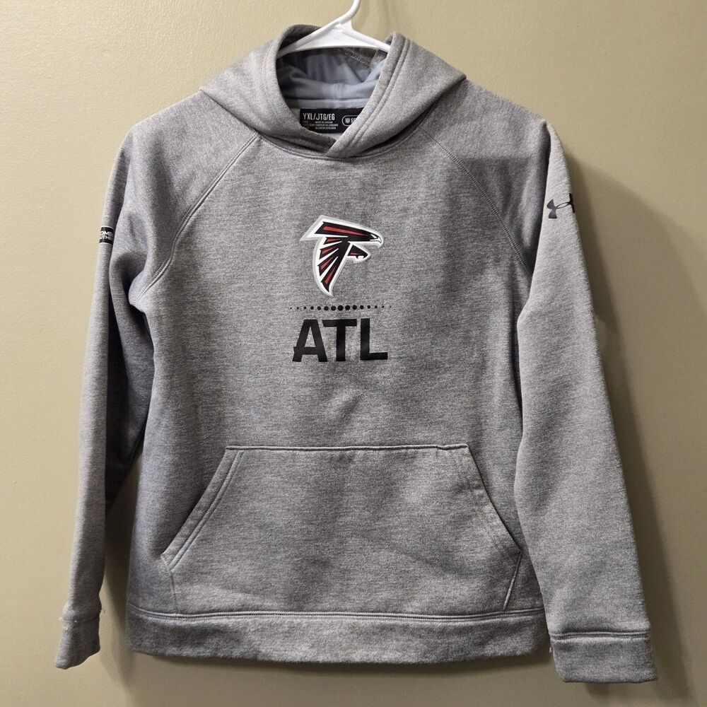 Under Armour Youth Size XL Football Atlanta Falcons Grey Hoodie Sweatshirt Kids